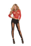 Fishnet Long Sleeve Cami Top