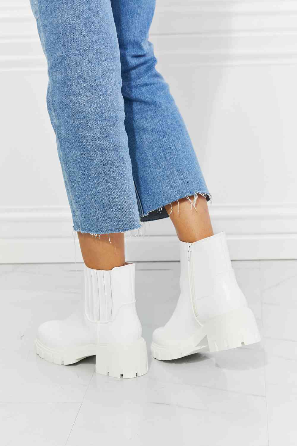 What It Takes Lug Sole Chelsea Boots in White