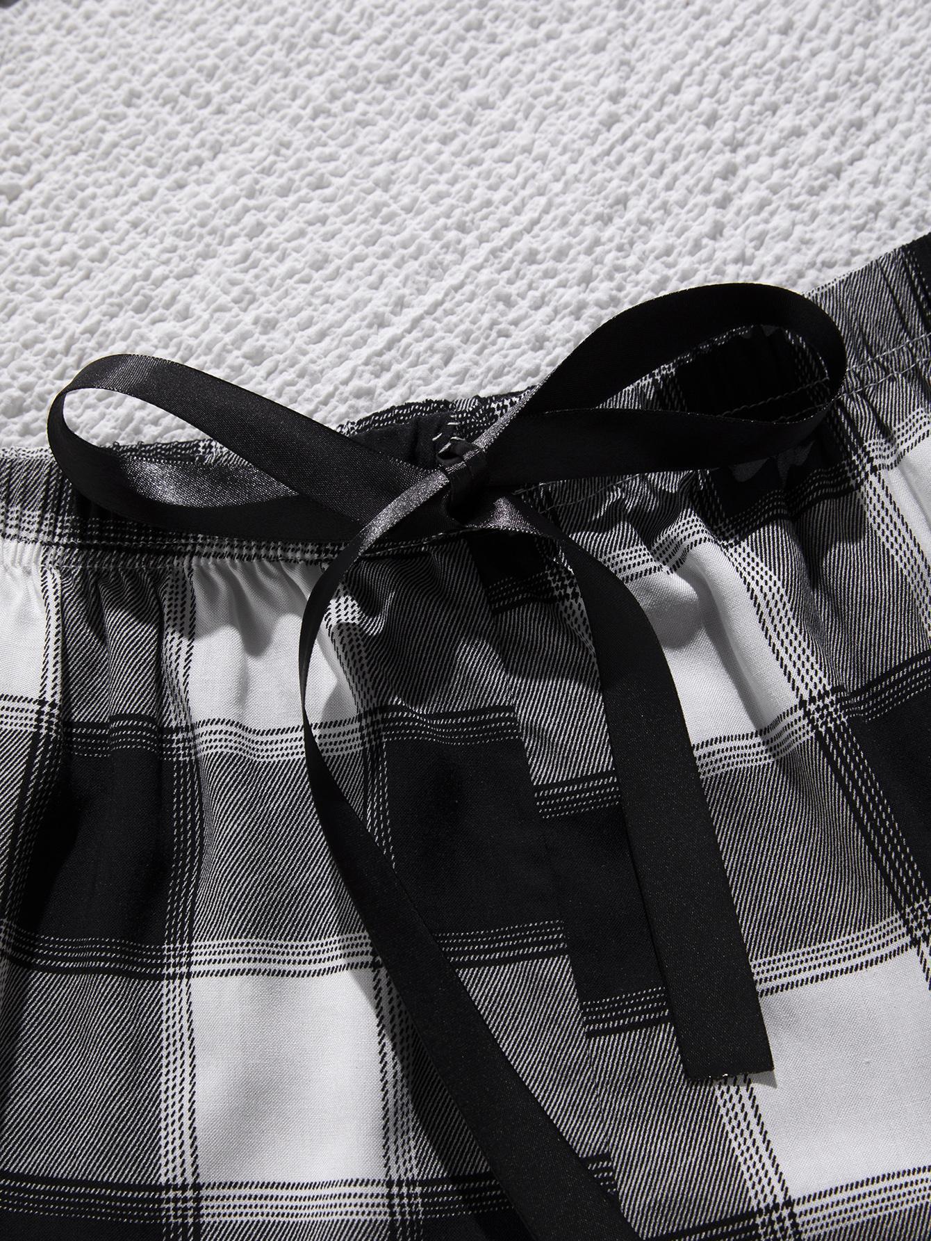 Plus Size Lace Trim Scoop Neck Cami and Printed Shorts Pajama Set - Image #8