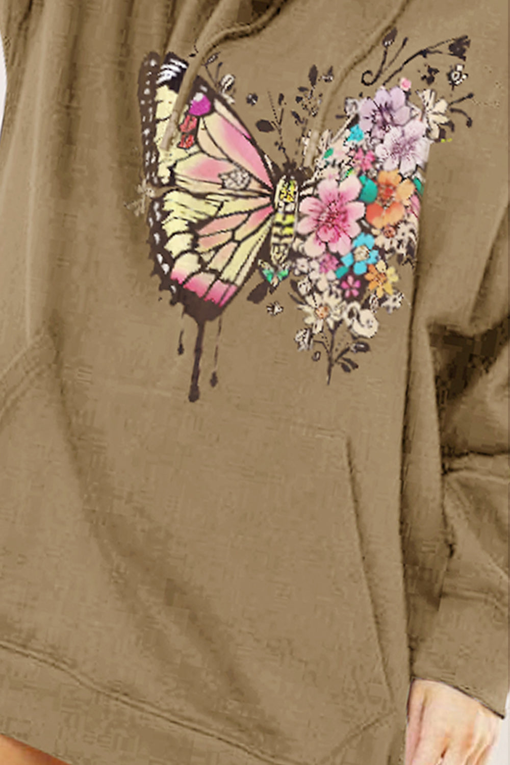 Simply Love Simply Love Full Size Butterfly Graphic Dropped Shoulder Hoodie