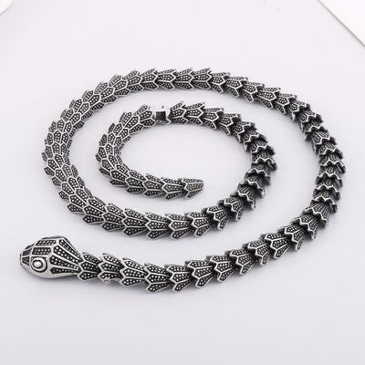 Stainless Steel Snake Shape Necklace