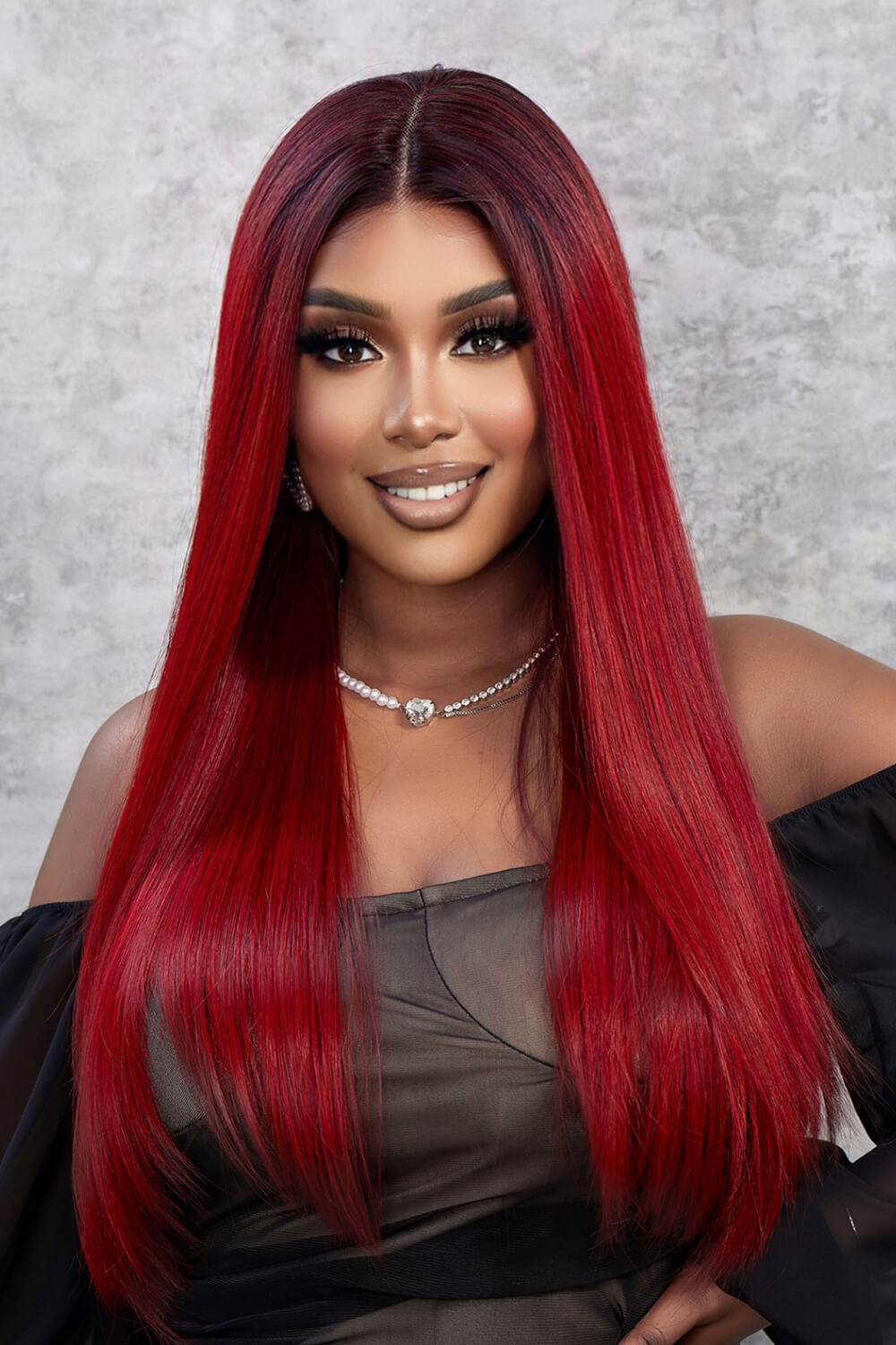 13x2" Lace Front Wigs Synthetic Straight 26" 150% Density