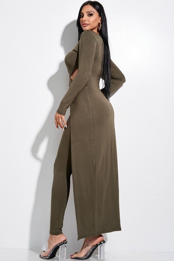 Solid Heavy Rayon Spandex Long Sleeve Top And Leggings 2 Piece Set