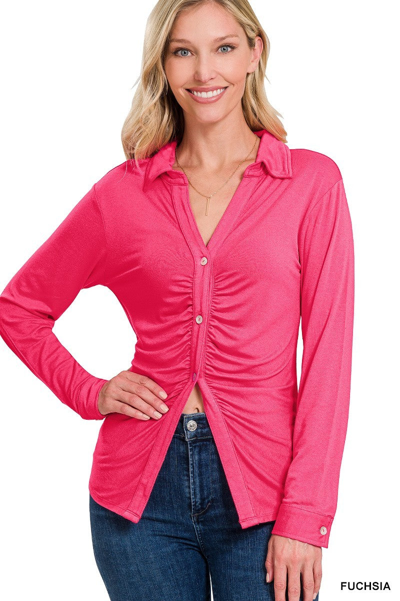 Stretchy Ruched Shirt