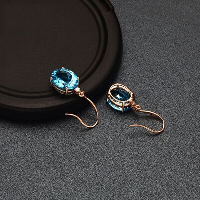 Rose Gold-Plated Artificial Gemstone Earrings